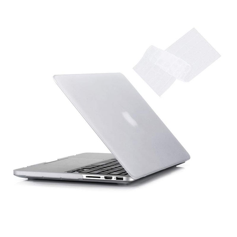 RUBAN Case for MacBook Retina Pro 15 inch A1398 (2015-2012), Plastic Smooth Matte Hard Case Shell with TPU Keyboard Cover, White - Image 1